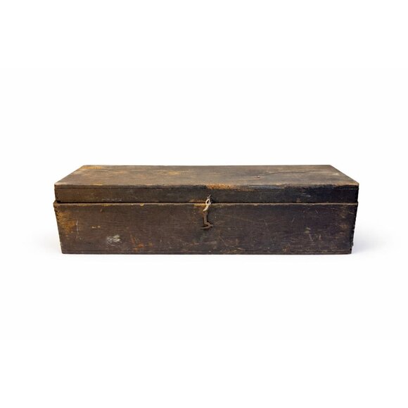 Primitive Wood Box Carpenter Tool Chest Dresser Trunk Storage VintageFarmhouse